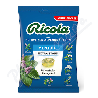 RICOLA Mentol Extra silný bez cukru 75g