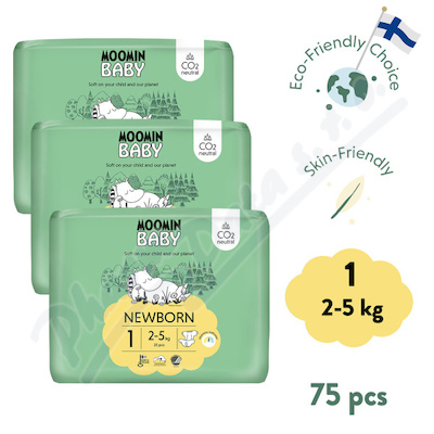 Moomin Baby 1 Newborn 2-5kg eko plenky 3x25ks