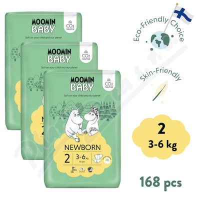 Moomin Baby 2 Newborn 3-6kg eko plenky 3x56ks