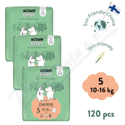 Moomin Baby 5 Maxi 10-16kg eko plenky 3x40ks