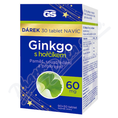 GS Ginkgo 60mg s hořčíkem tbl.90+30 dárek