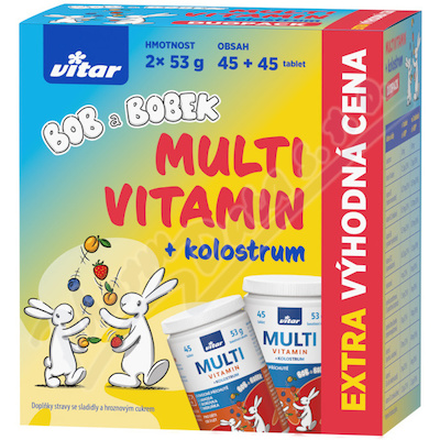 Vitar Multivitamin+kolostrum Bob a Bobek tbl.2x45