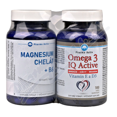 Magnesium Chelát+B6 cps.60+Omega 3 IQ tob.100