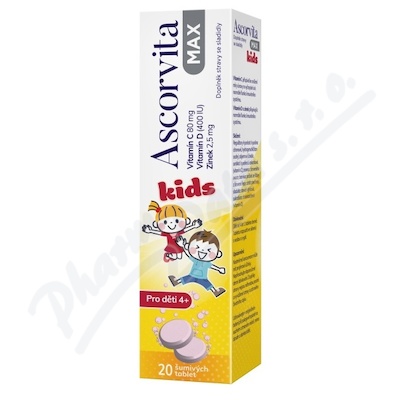 Ascorvita Max Kids 20 šumivých tablet